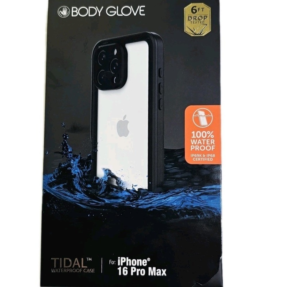 Body Glove Tidal Waterproof Case for iPhone 16 Pro Max Black IP69K IP68 Rated